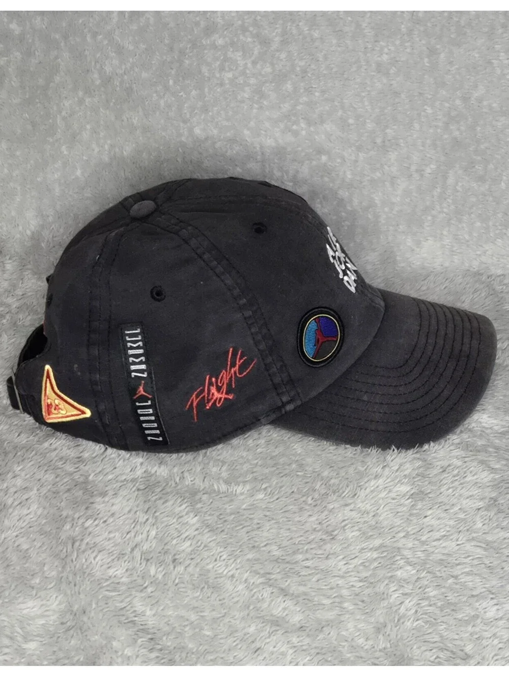 Nike Jordan Heritage 86 H86 Sticker Cap Black Strapback Hat Flight 23 Patches